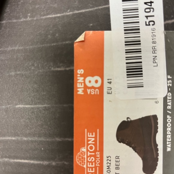 Northside Size 8 Men’s Freestone WaterProof 25F Root Beer Brown 3M Insulated - Picture 4 of 6